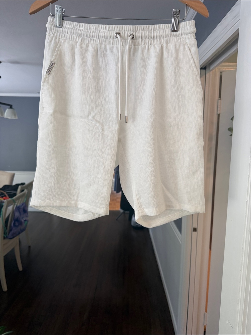 Mauvais Eivissa Slim Stretch Shorts in White, Size 32